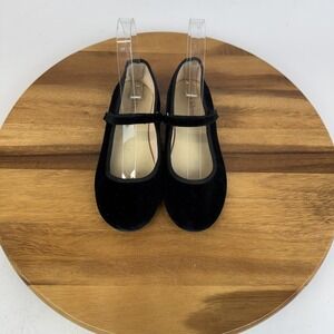 Big Kids Childrenschic Cassie Black Velvet Formal Mary Jane Flats Size EU 34 GUC
